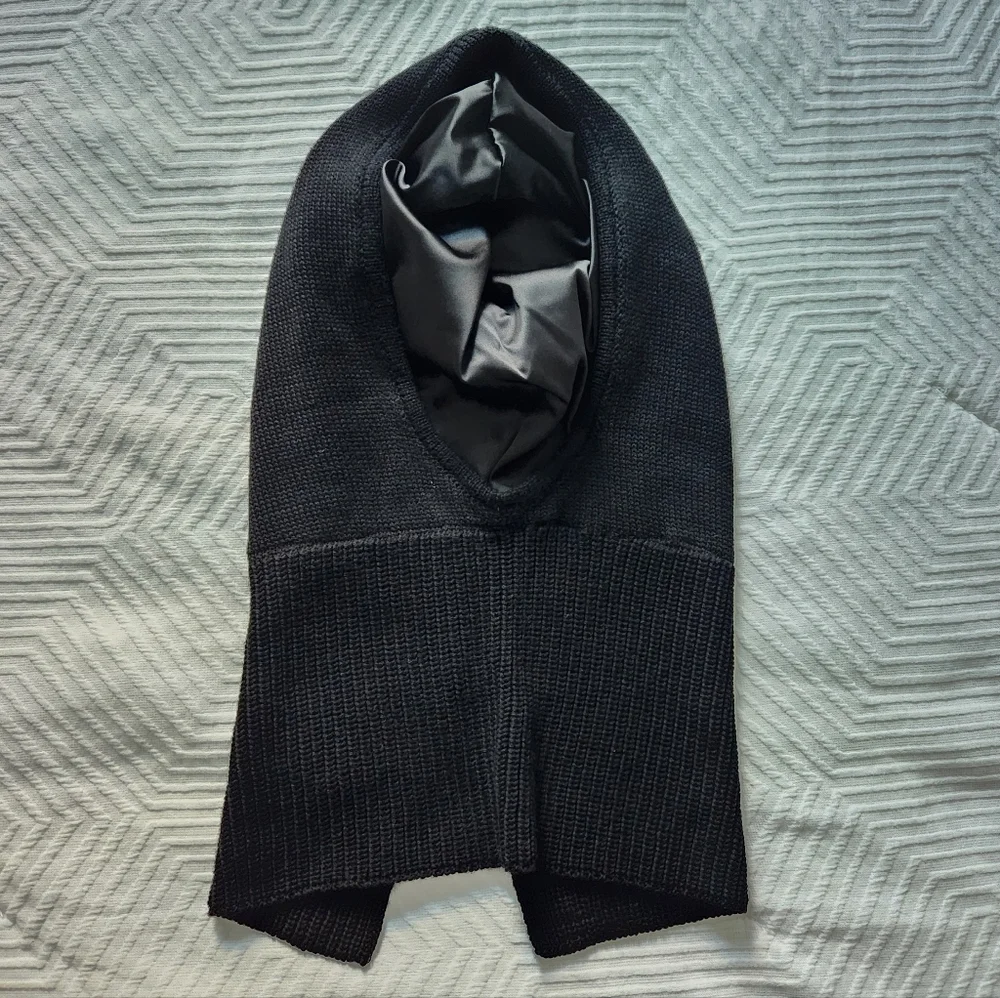 NWOT Wrap Life Satin-Lined Black Knit Balaclava, One Size - Picture 4 of 5